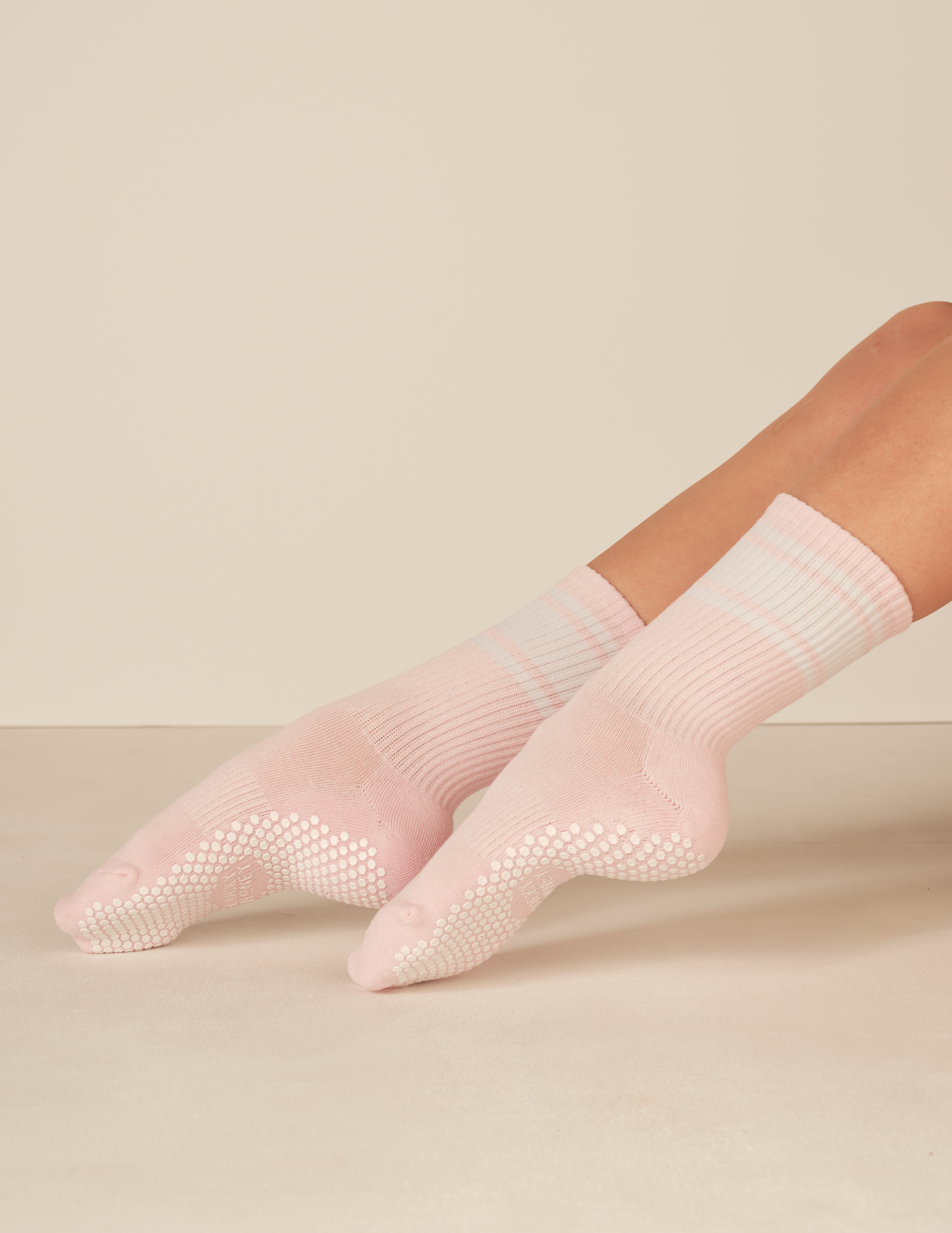 LUCKY HONEY - The Crew Stripe Grip Sock