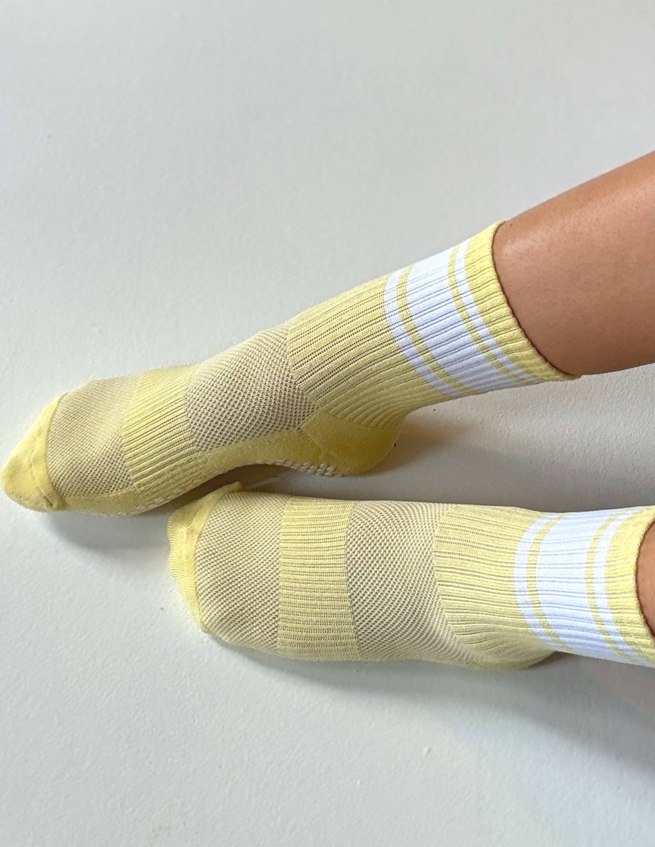 LUCKY HONEY - The Crew Stripe Grip Sock