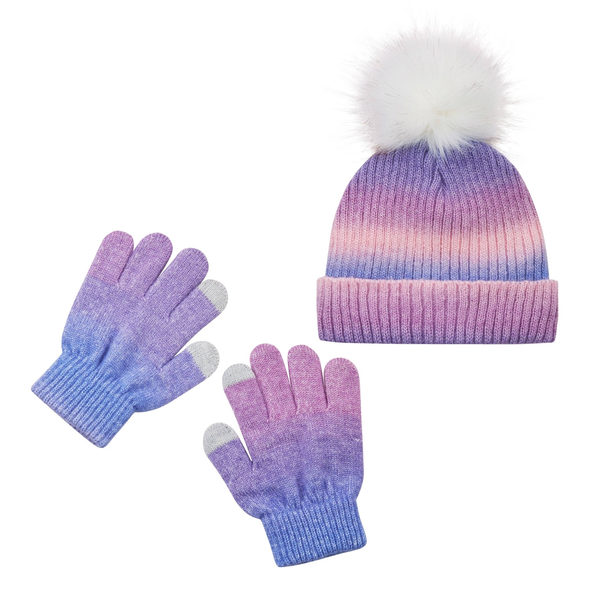 Andy & Evan - Girls Toddler / Kid Cold Weather Hat & Glove Set - For All Elements