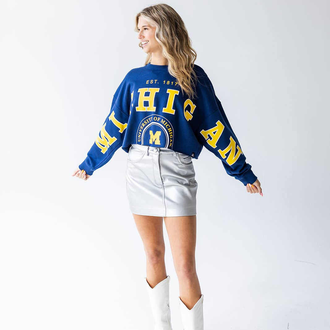 Gameday Social Apparel Co.® - Michigan Phipps Split Cropped Longsleeve - For All Elements