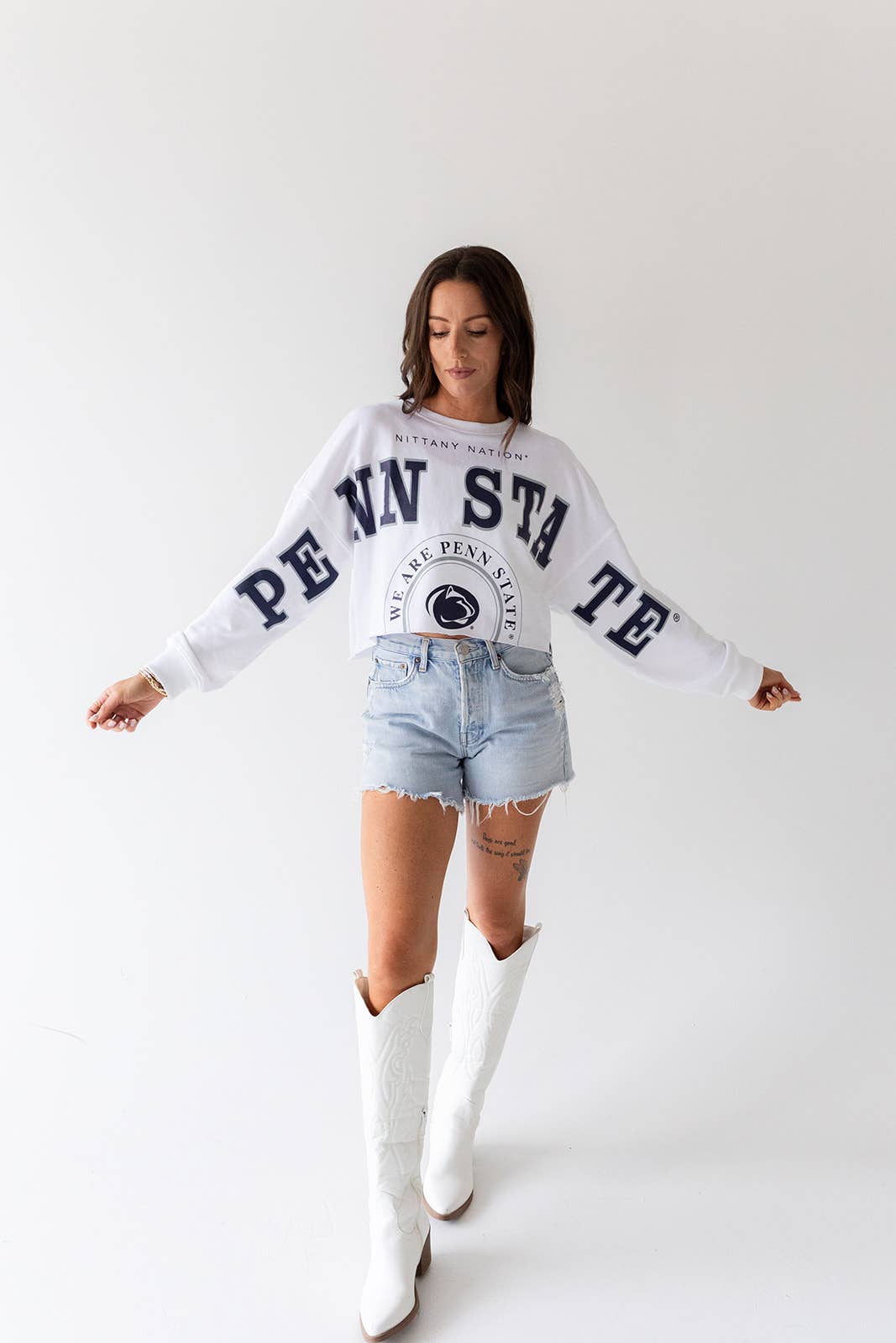 Gameday Social Apparel Co.® - Penn State Phipps Split Cropped Longsleeve - For All Elements