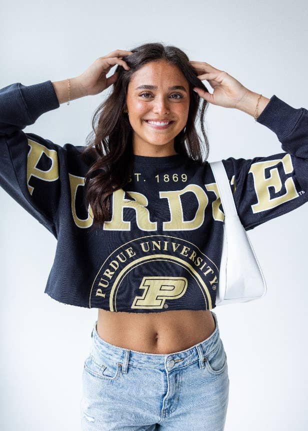 Gameday Social Apparel Co.® - Purdue Phipps Split Cropped Longsleeve - For All Elements