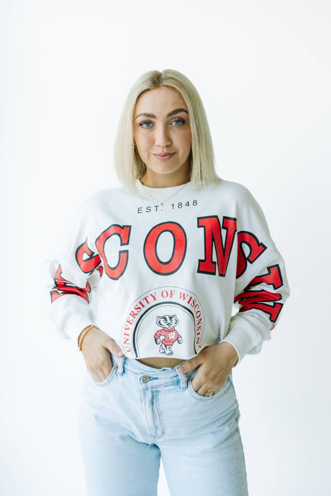 Gameday Social Apparel Co.® - Wisconsin Phipps Split Cropped Longsleeve - For All Elements