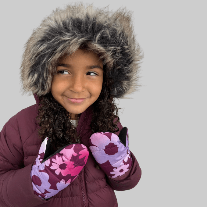 The North Face Girls' Mossbud Swirl Mitt, Boysenberry Gradient Floral Print - For All Elements