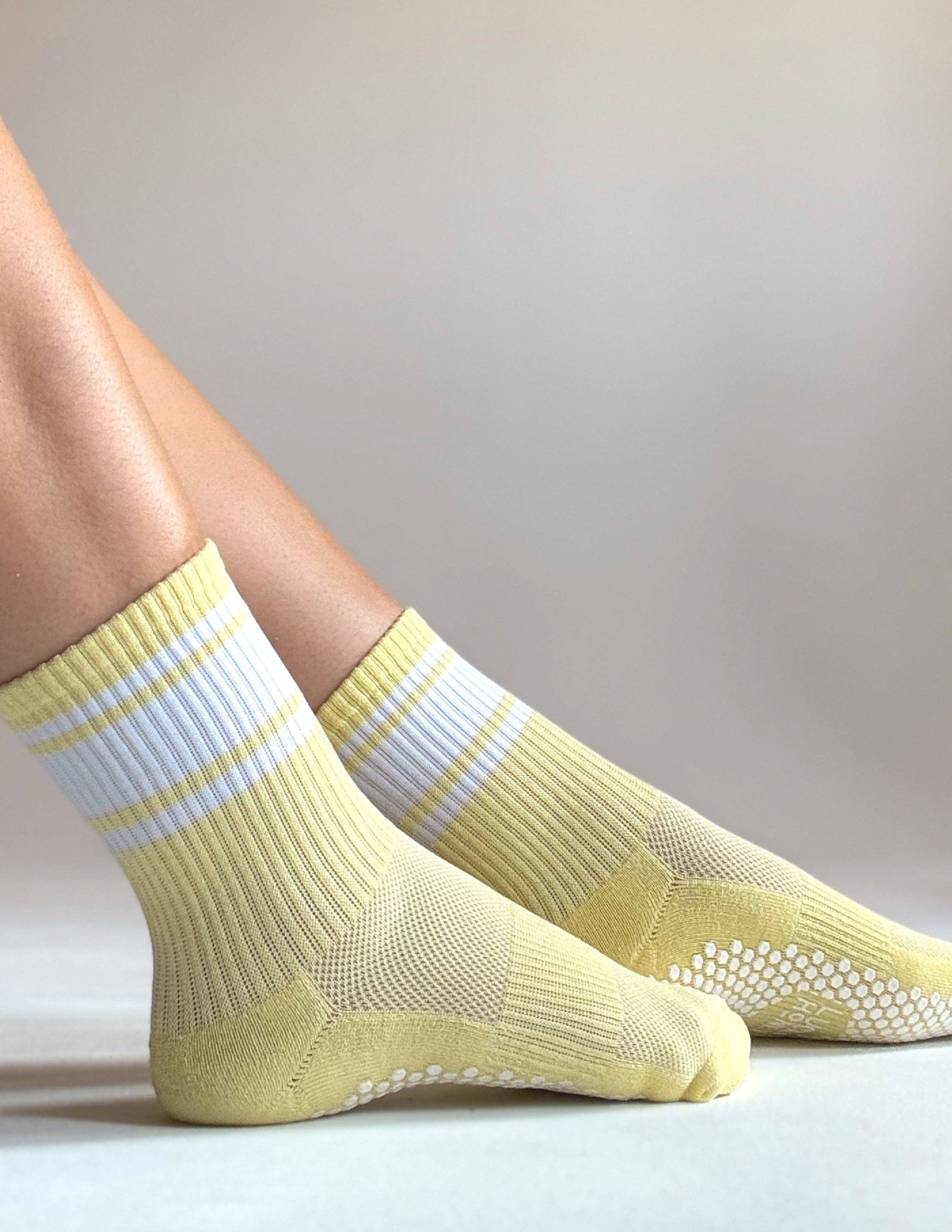 LUCKY HONEY - The Crew Stripe Grip Sock