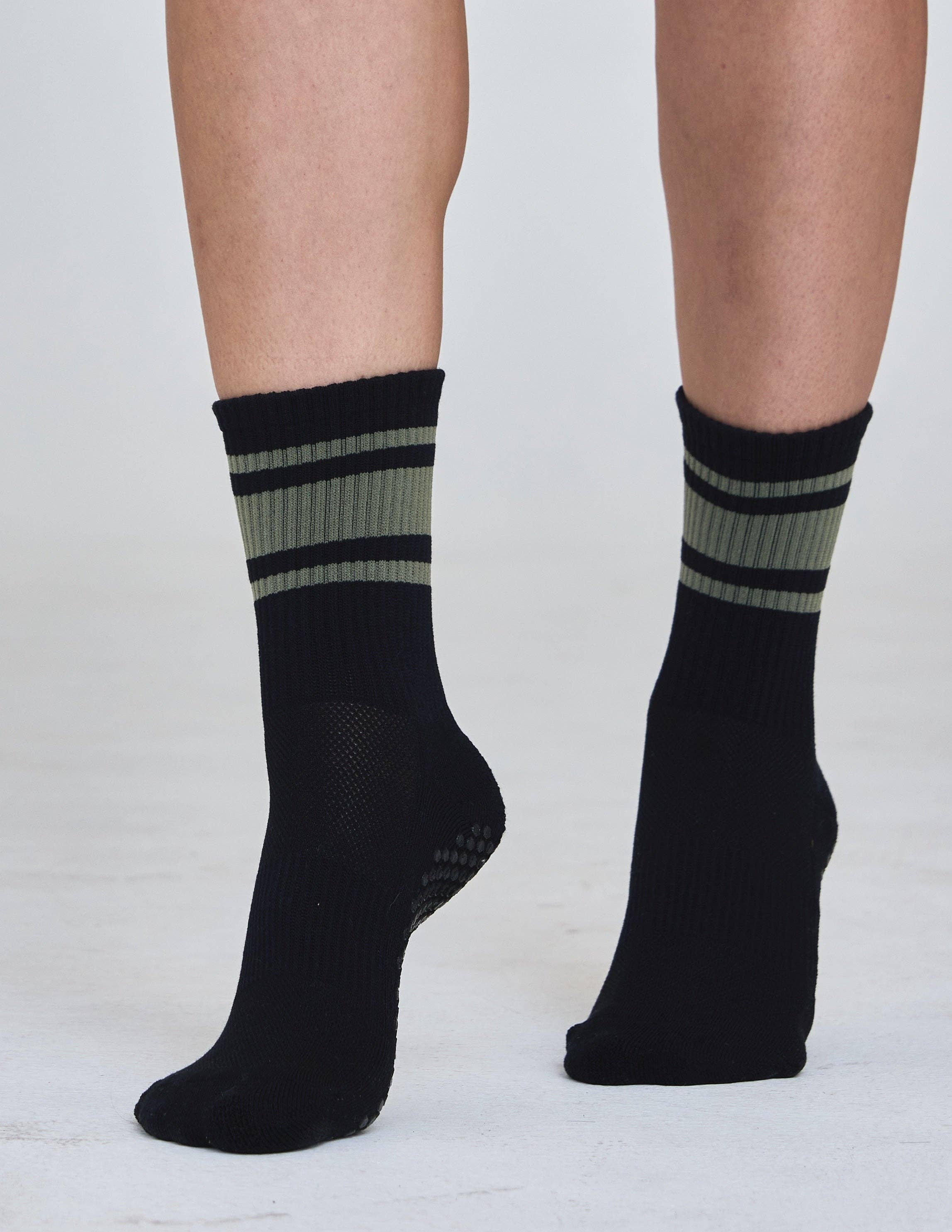 LUCKY HONEY - The Crew Stripe Grip Sock
