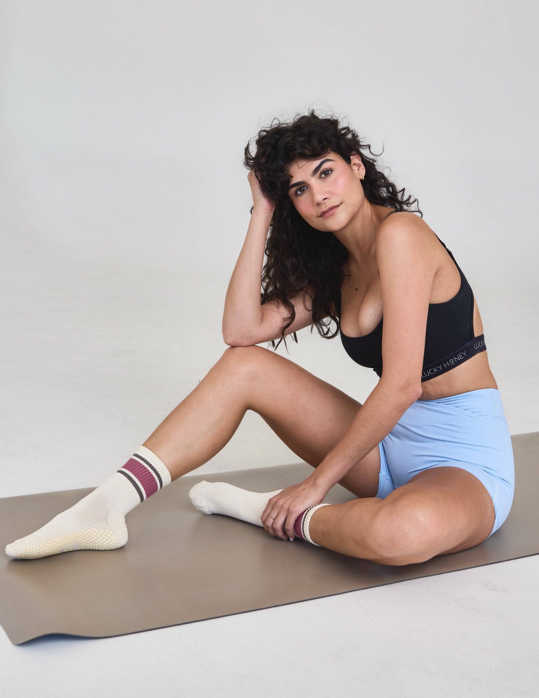 LUCKY HONEY - The Crew Stripe Grip Sock