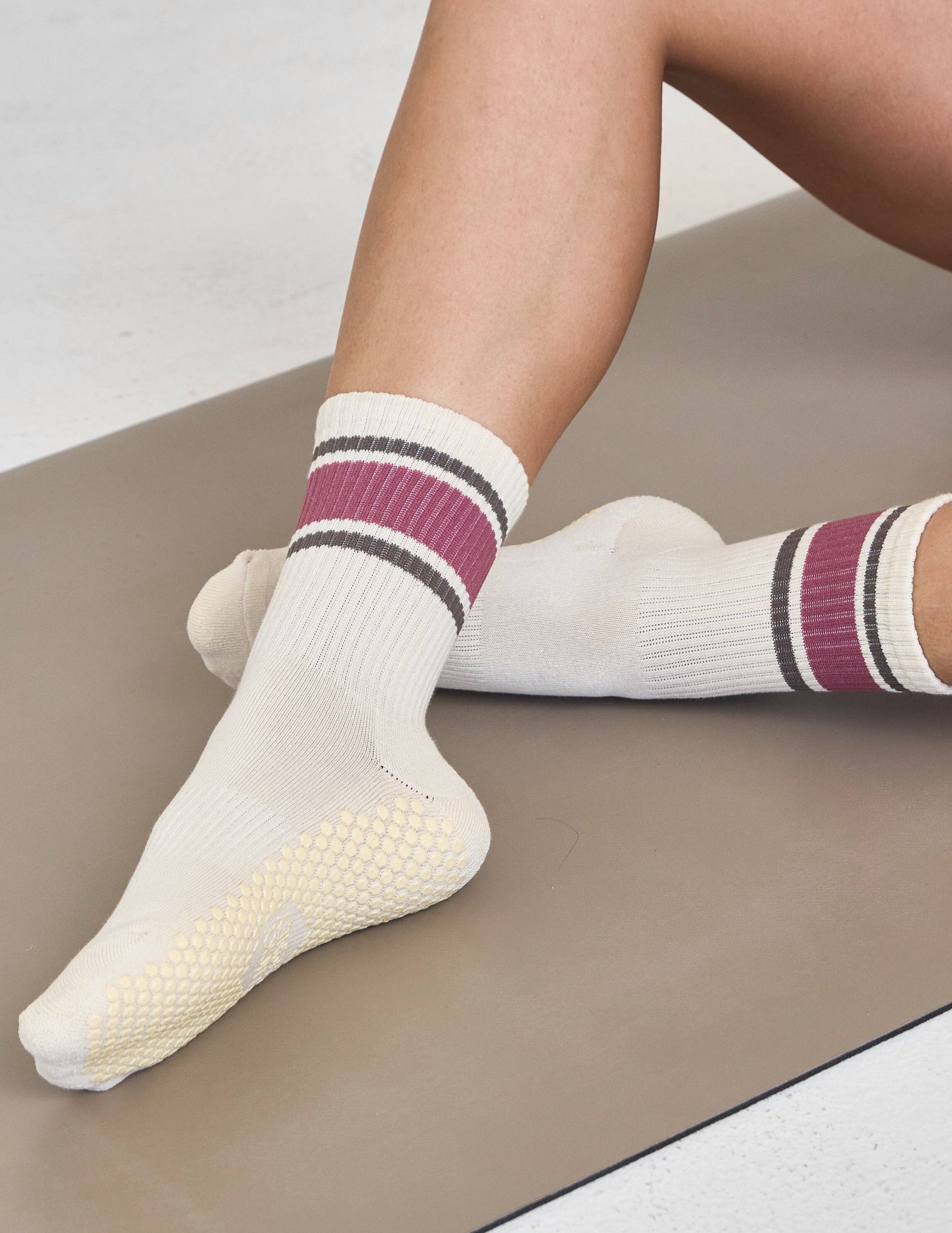 LUCKY HONEY - The Crew Stripe Grip Sock