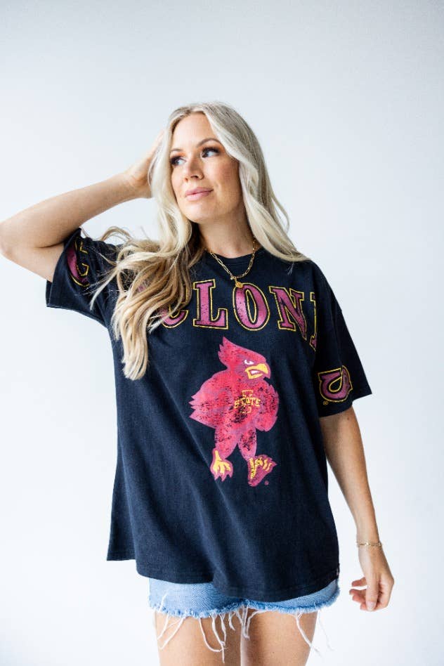 Gameday Social Apparel Co.® - Iowa State Southern Split Oversized Band Tee - For All Elements