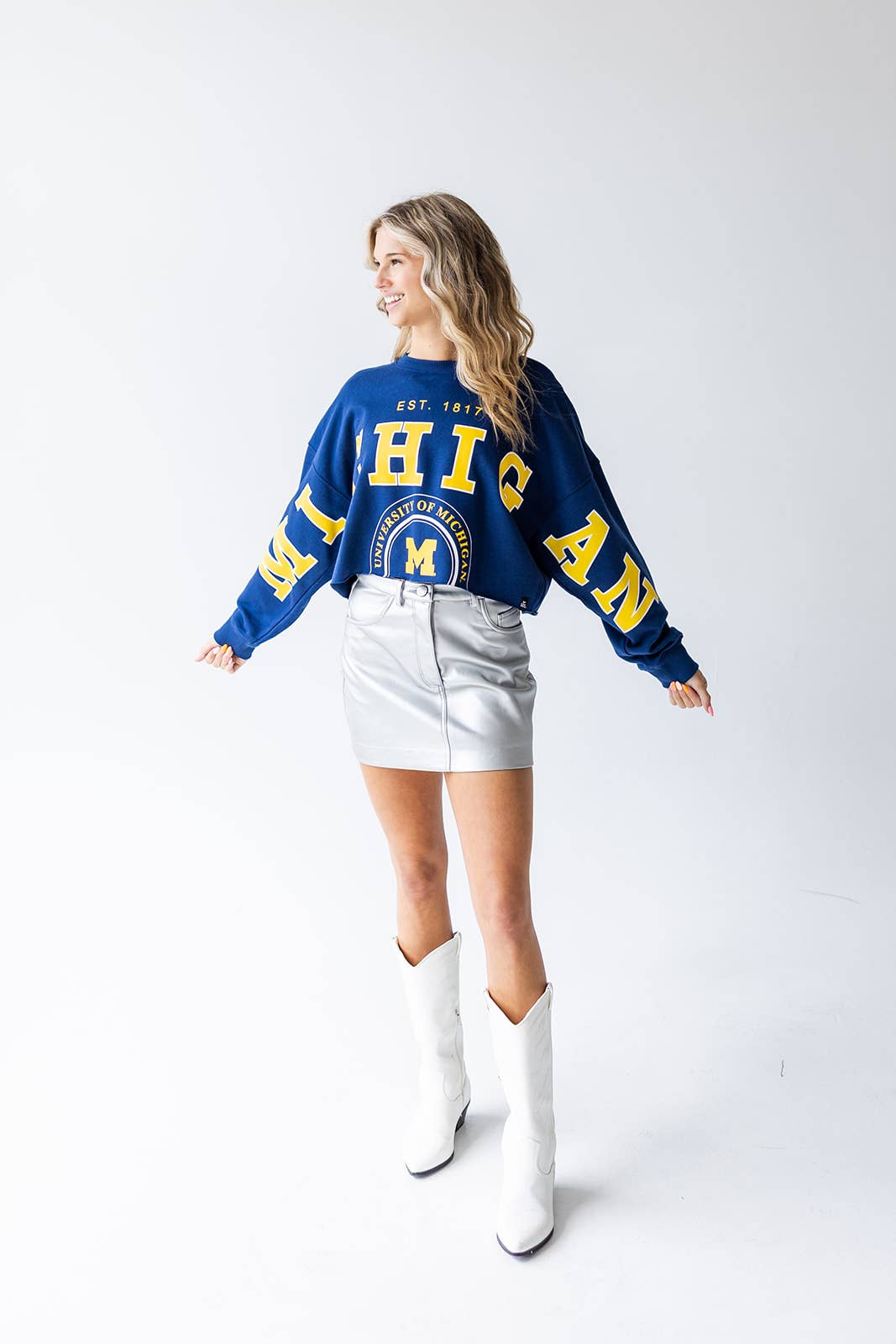 Gameday Social Apparel Co.® - Michigan Phipps Split Cropped Longsleeve - For All Elements