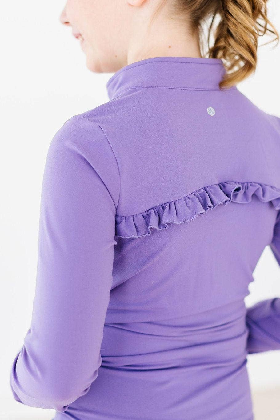 Mila & Rose - Playful Purple Full - Zip Ruffle Active Jacket - For All Elements