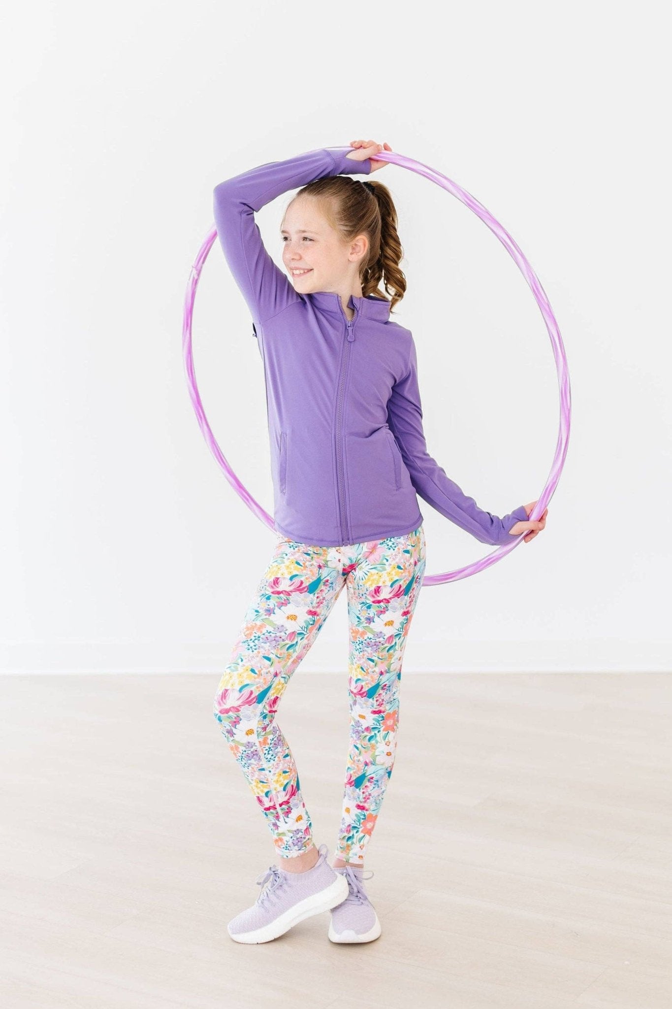 Mila & Rose - Playful Purple Full - Zip Ruffle Active Jacket - For All Elements
