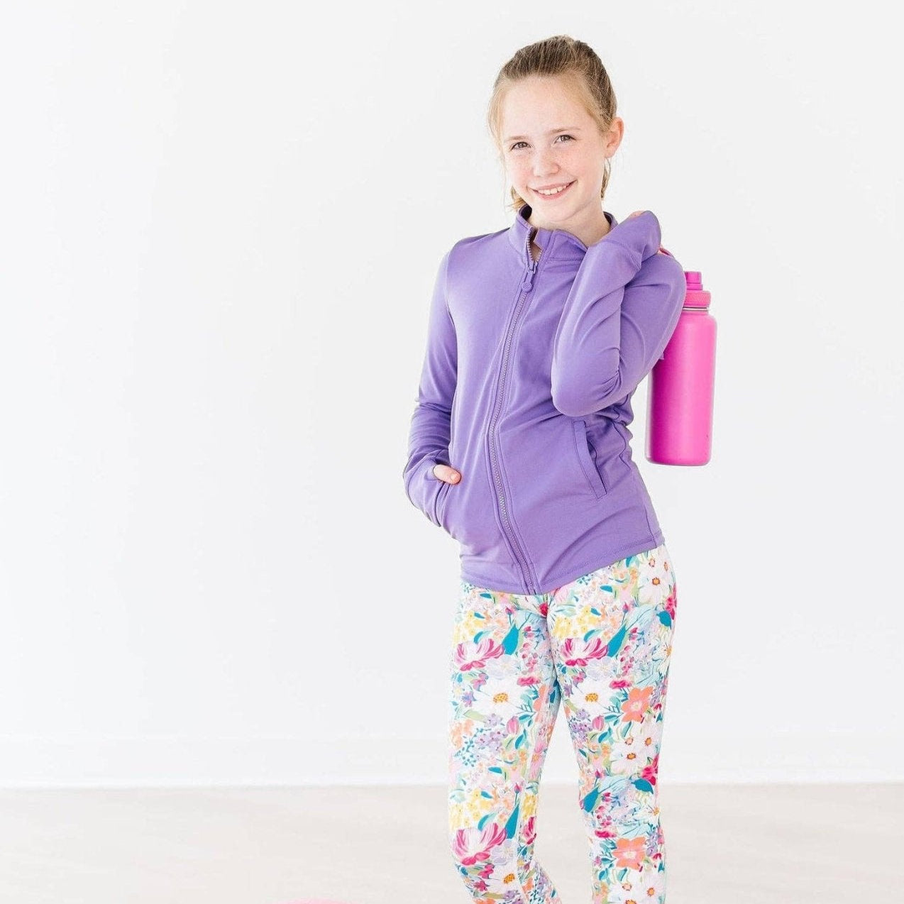 Mila & Rose - Playful Purple Full - Zip Ruffle Active Jacket - For All Elements