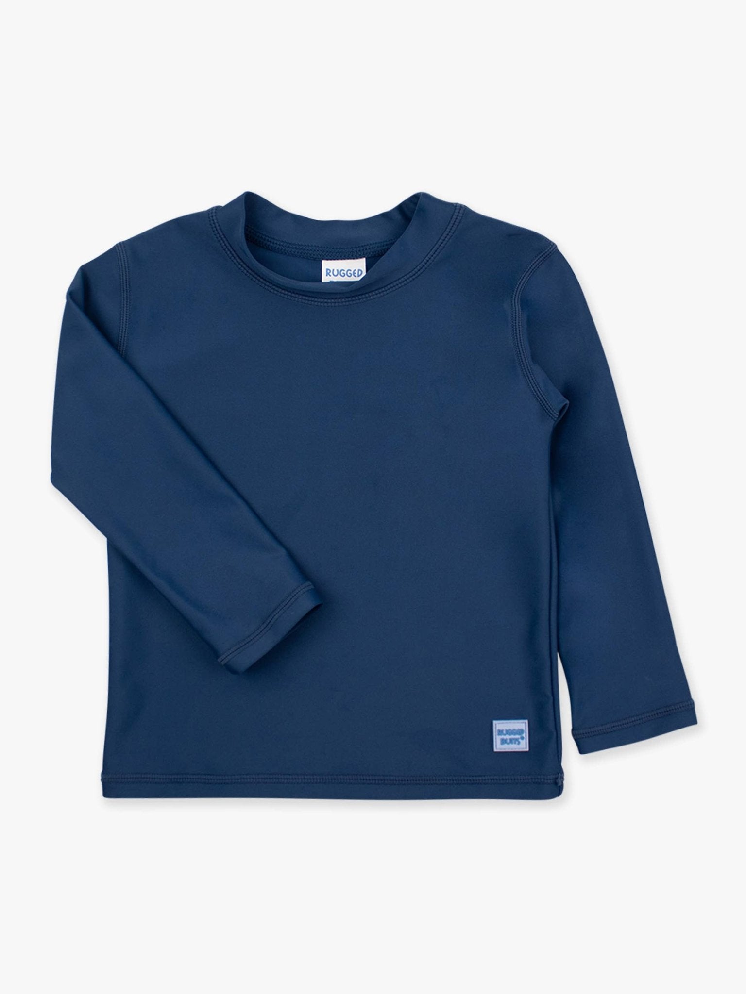 RuffleButts + RuggedButts - Boys Navy Long Sleeve Rash Guard - For All Elements