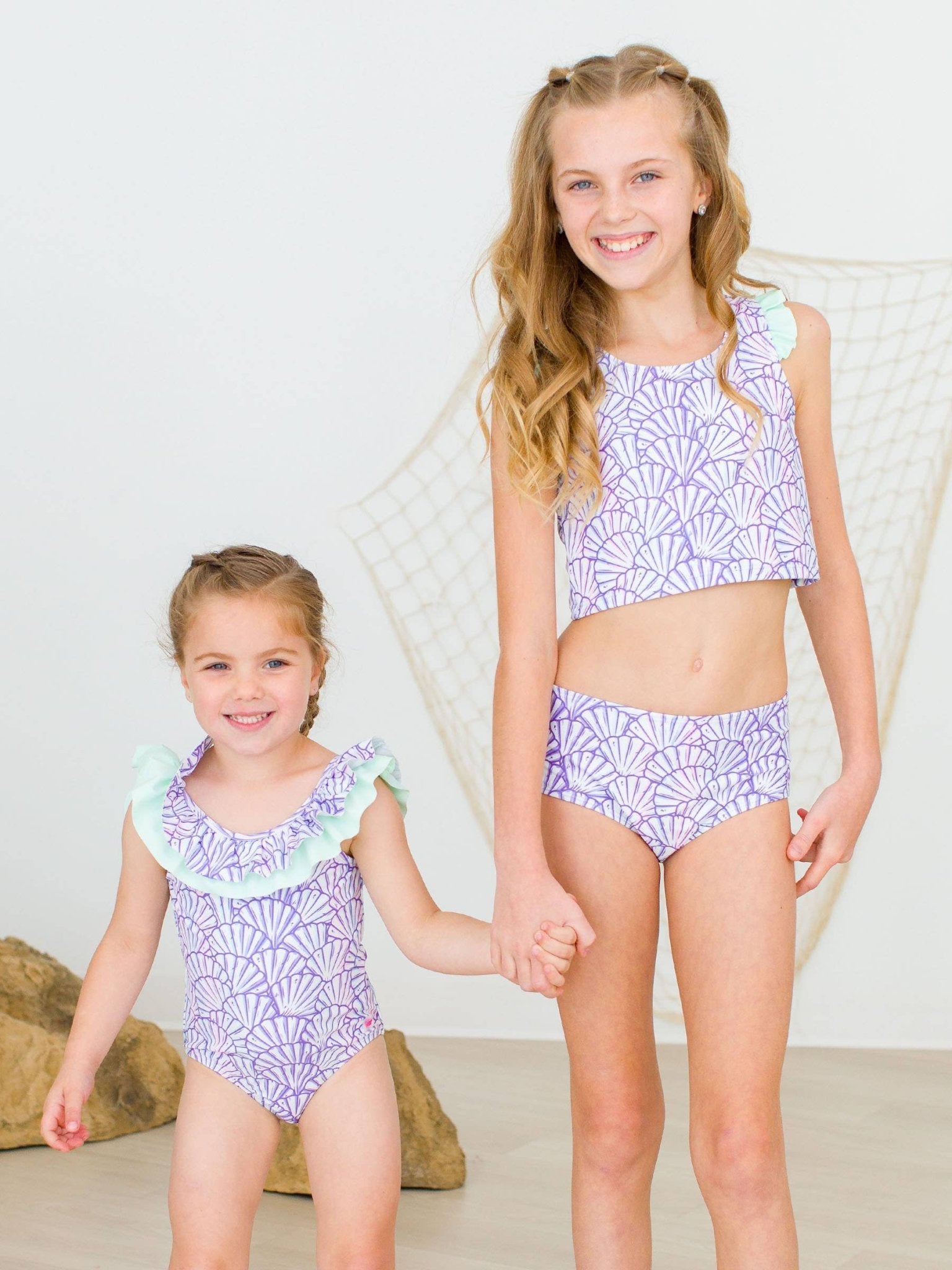 RuffleButts + RuggedButts - Girls Magical Mermaid Racerback Flutter Tankini 2 - Piece Swimsuit - For All Elements