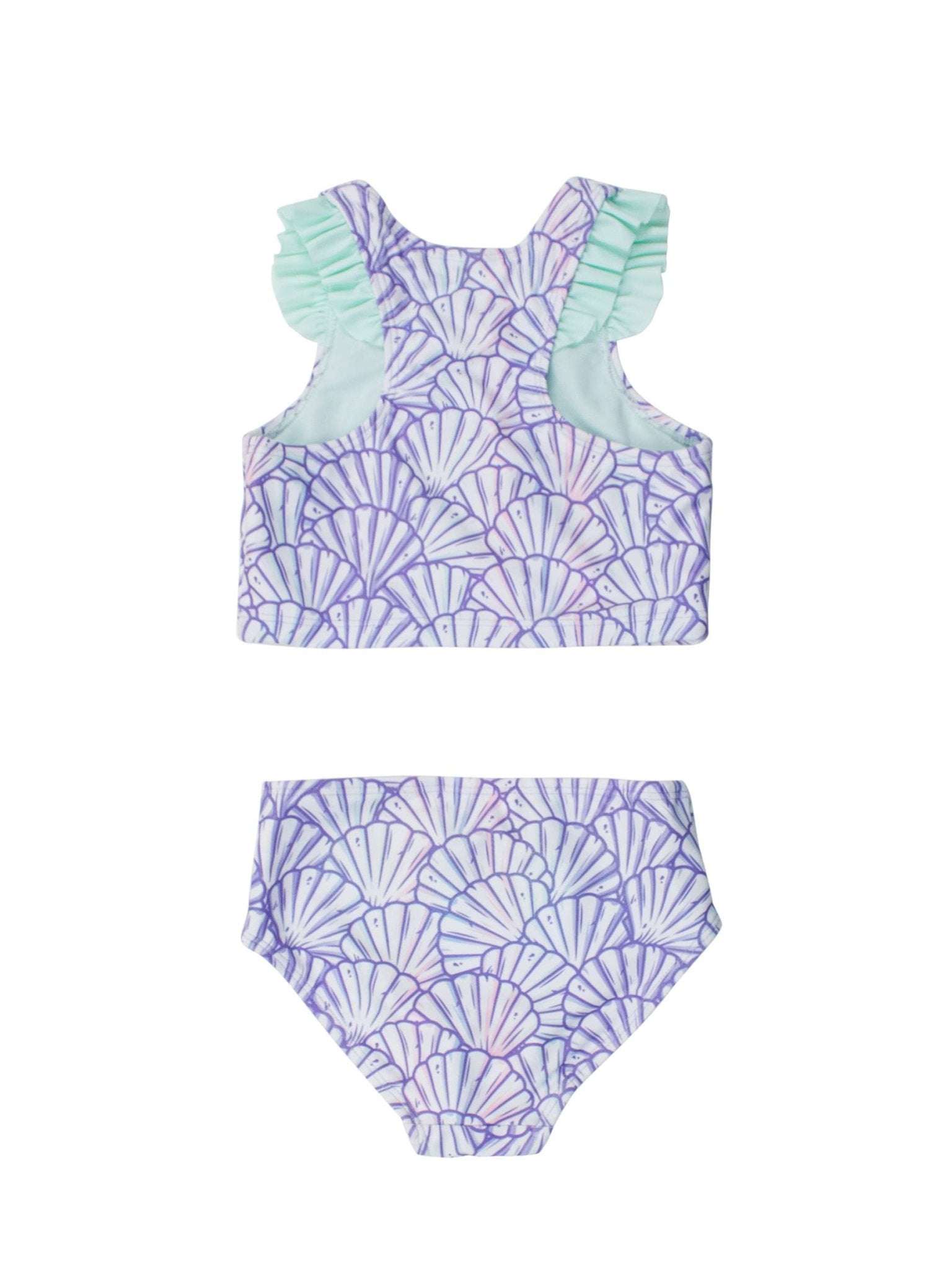 RuffleButts + RuggedButts - Girls Magical Mermaid Racerback Flutter Tankini 2 - Piece Swimsuit - For All Elements
