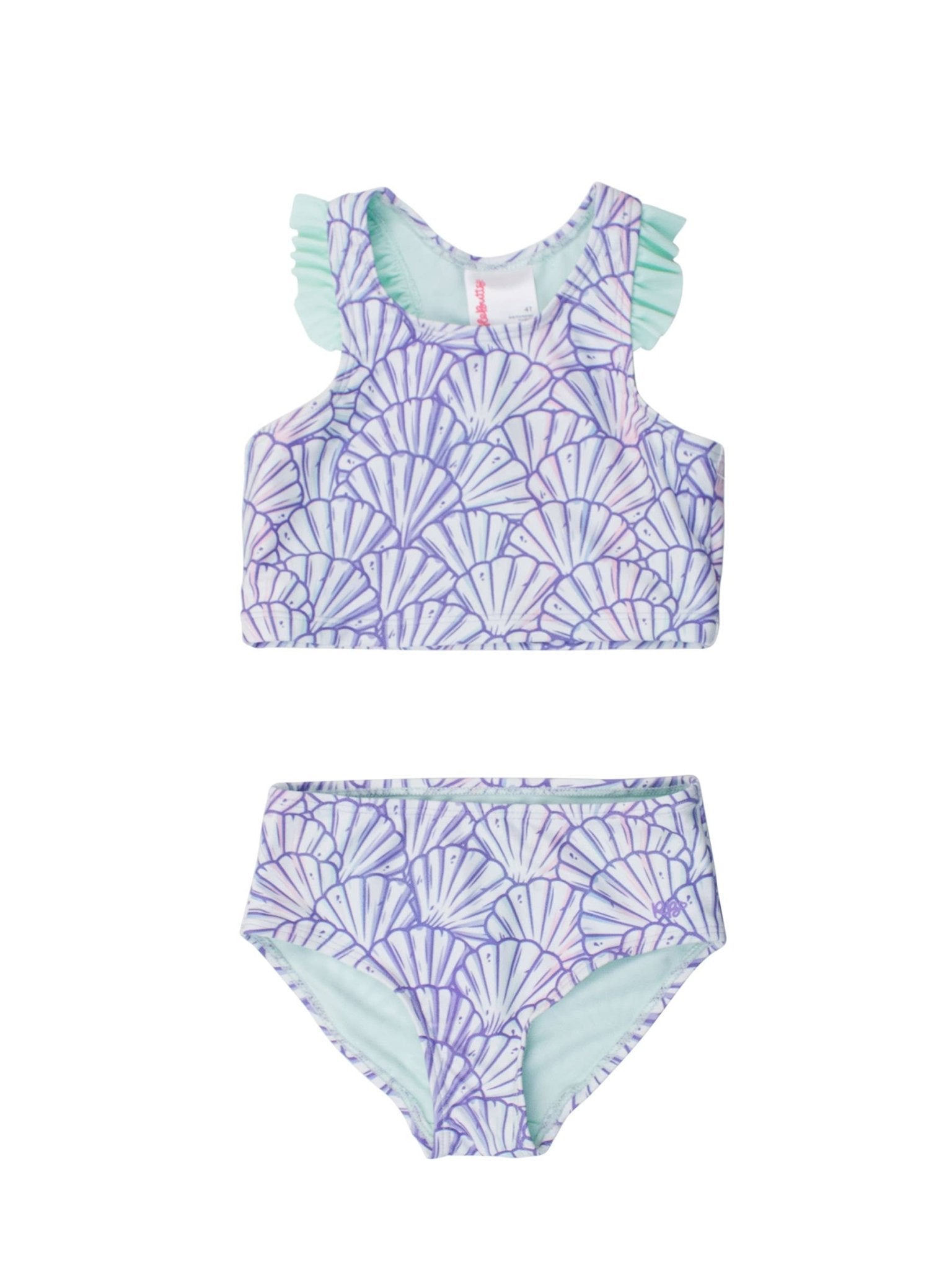 RuffleButts + RuggedButts - Girls Magical Mermaid Racerback Flutter Tankini 2 - Piece Swimsuit - For All Elements